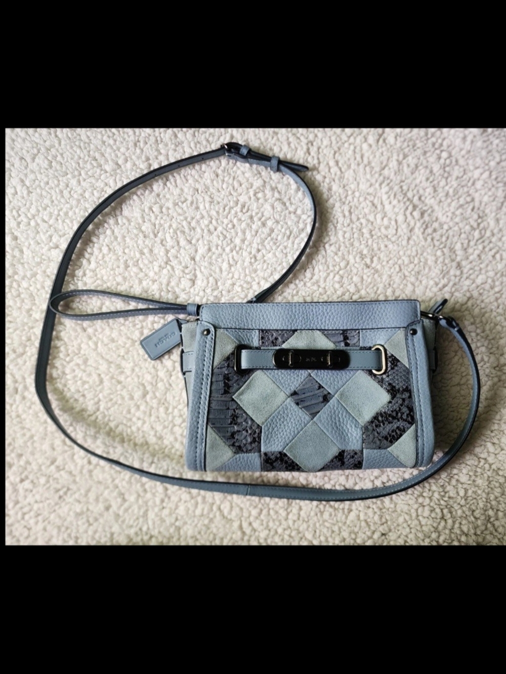Coach Patchwork Crossbody Bag in Dusty Blue